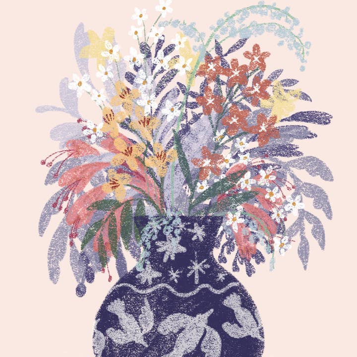 Serena Niesley – wholesale Morsdagskort – Folky blommig vas bukettkort