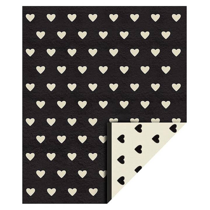 Cozy Blanket - Black + Ivory Heart for wholesale by Bella Sleep + Spa