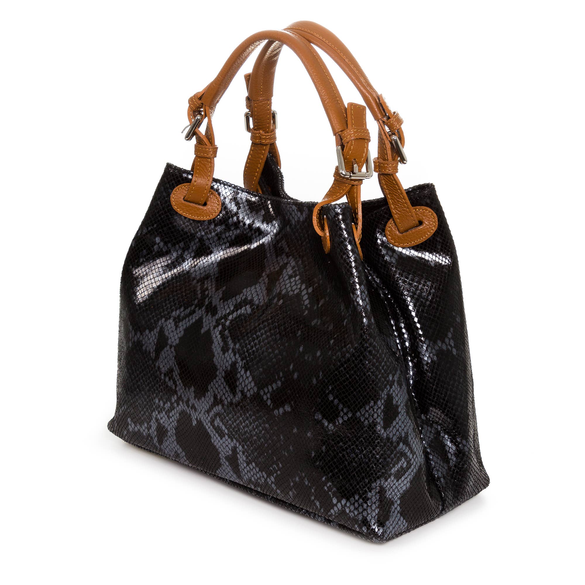 FIRENZE ARTEGIANI – Sacola - Mulher por atacado – Bolsa Tote Feminina Godeberta em Camurça de Python e Couro Legítimo18