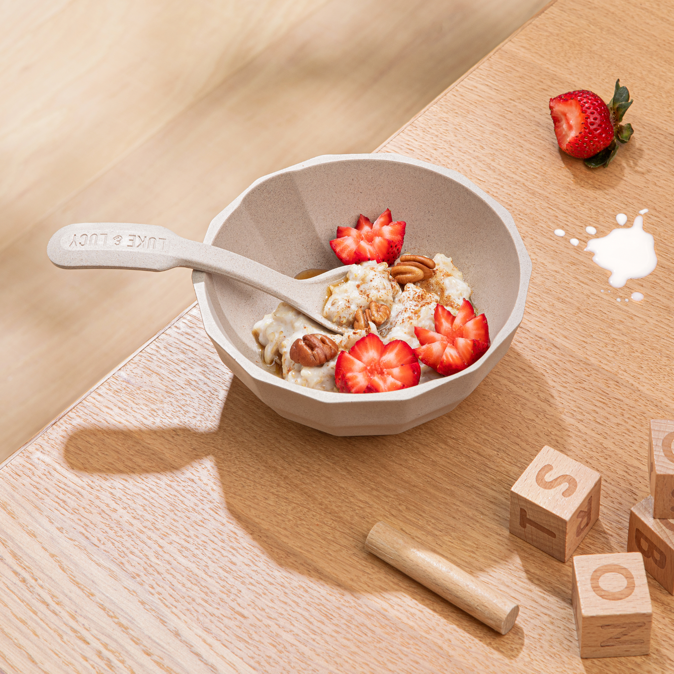 Luke & Lucy - Wholesale Bowl - Kids & Baby - Channel Bowl Mini and Pairing Spoon | Bamboo-blend Mint3