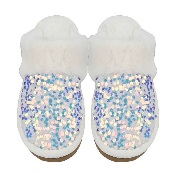 Fashion City - Wholesale Slippers - Women's - Sequin Faux Fur Home Slippers5