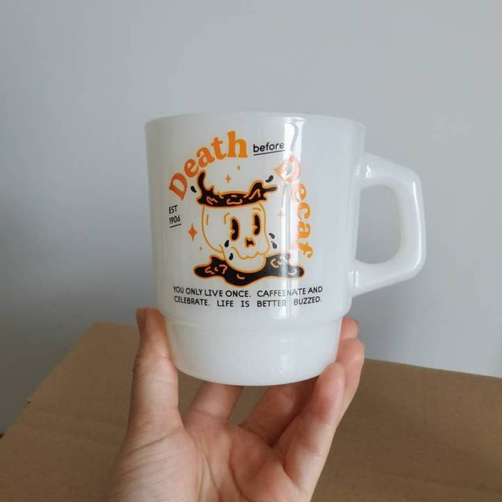 Cheerware – wholesale Coffee mug – "Death before Decaf" Vintage Diner Mug