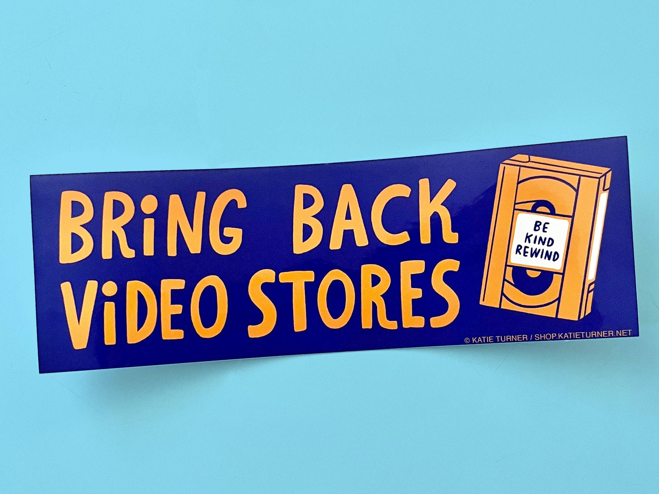 Katie Turner Illustration - Vente Autocollant - Autocollant en vinyle Bring Back Video Stores0