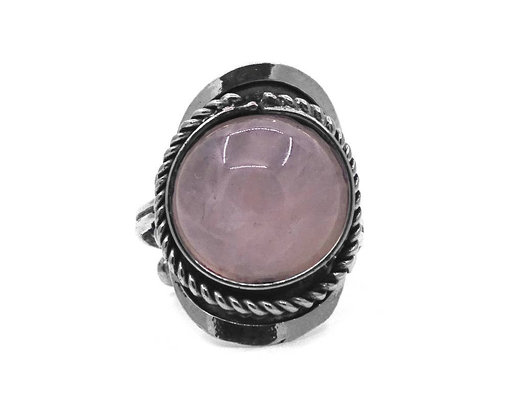 Pichincha - Wholesale Cocktail/Statement Ring - Mini Round Semi Precious Stone Adjustable Metal Ring5