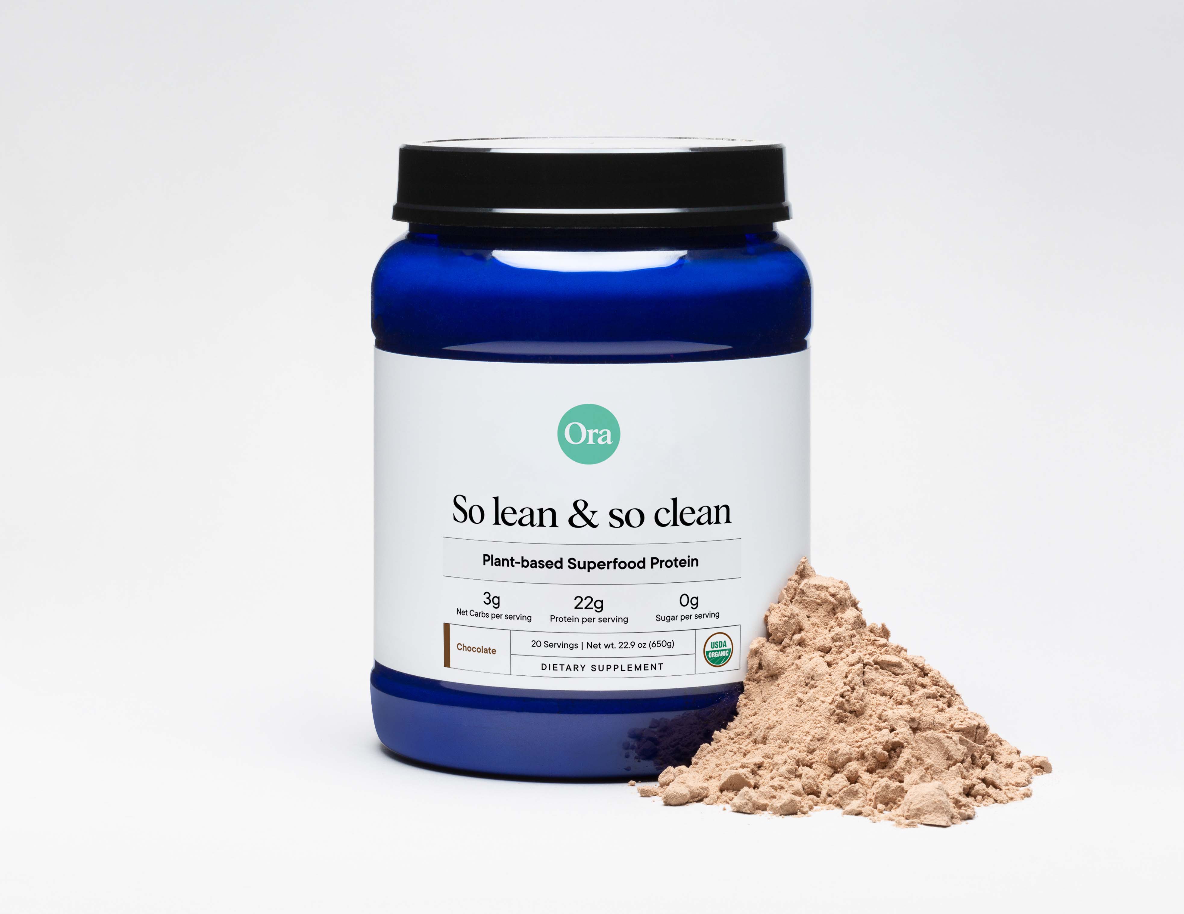 Ora Organic - Wholesale Protein/Superfood Powder - So Lean & So Clean - Protein Powder - Chocolate 20 serv
