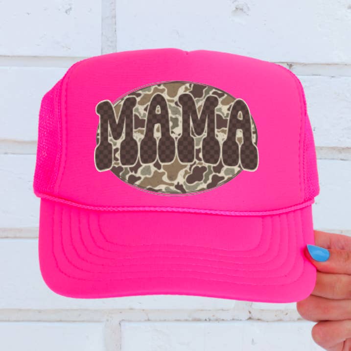 Preppy Camo Mama Trucker Hat Mother’s Day for wholesale by Gia Gifts Boutique