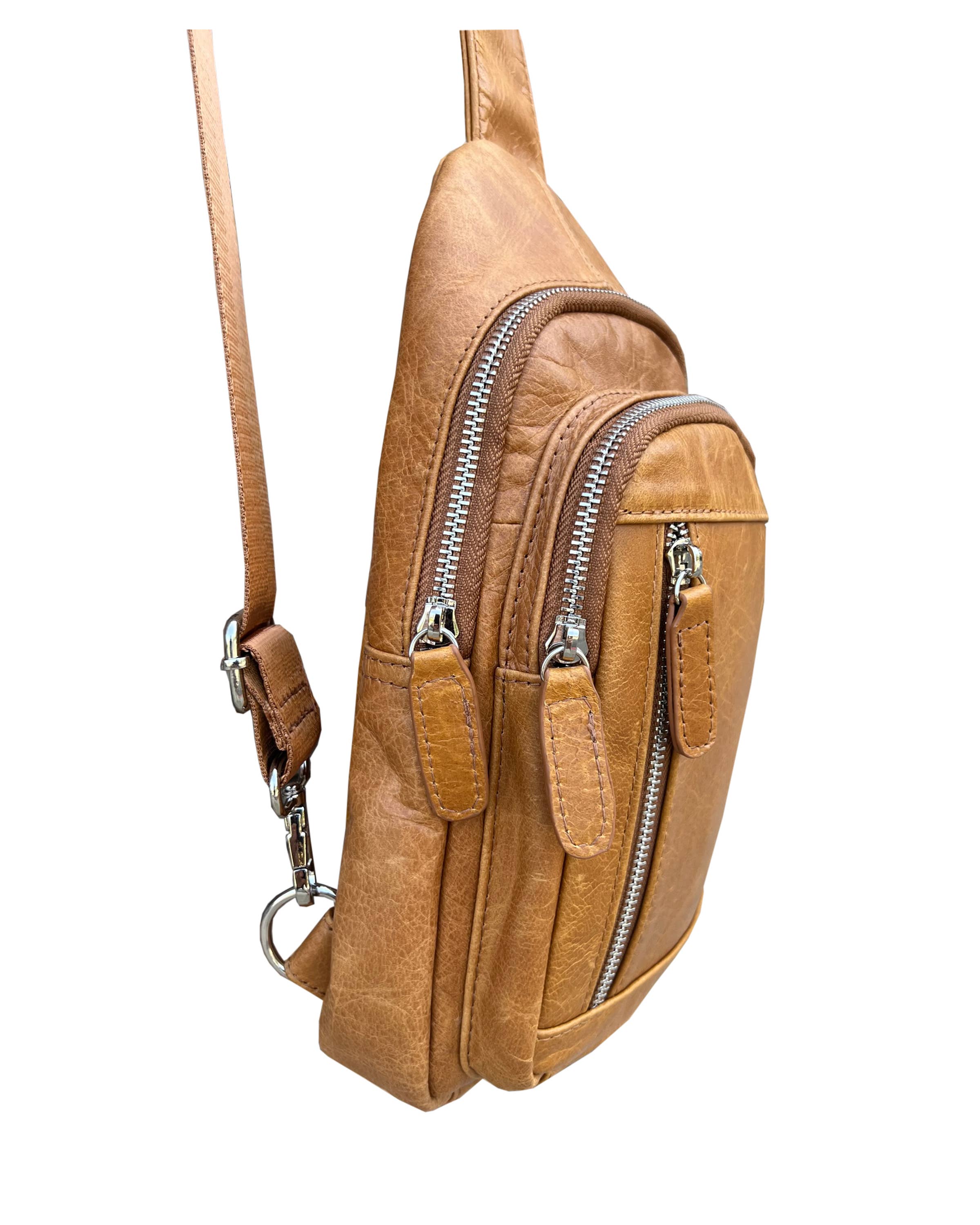 Roma Leathers, Inc. - Wholesale Crossbody Bag - Women's - W009Cowhide leather Sling bag with adjustable shoulder strap9
