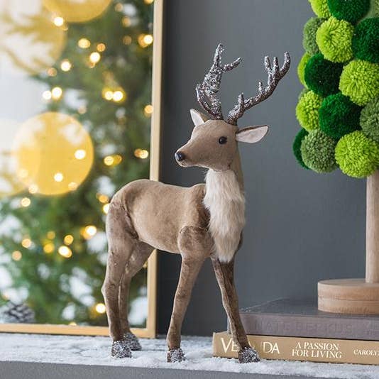 13x6.3x16.5" Frosted Whisper Reindeer Figurine for wholesale by A&B Home Group Inc.