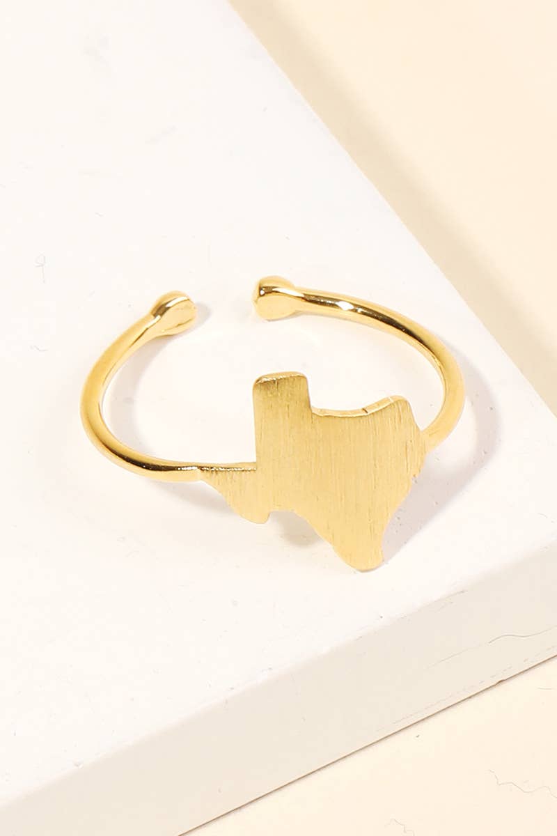 Anarchy Street - Wholesale Band/Stacked Ring - Gold Dipped Texas State Ring