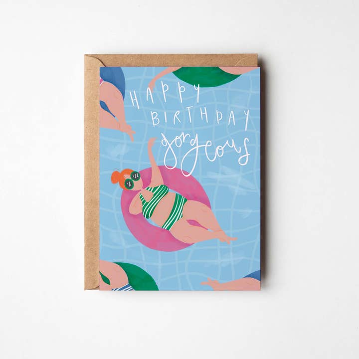 Cartão A6 de Feliz Aniversário para Menina Biquíni por atacado de Mint and Pickle