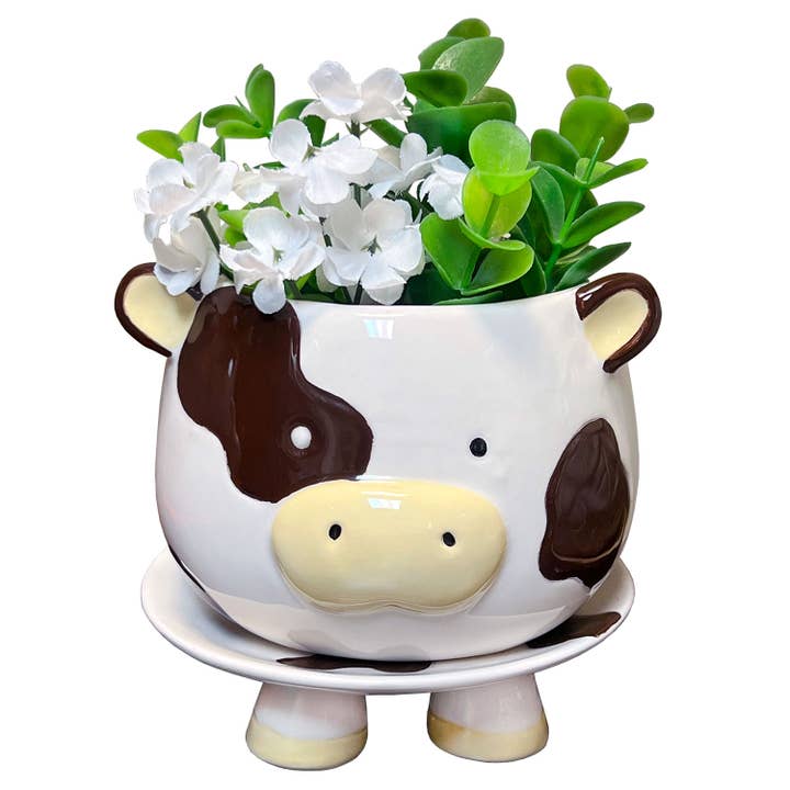 Streamline - Wholesale Plant Pot - Brown Cow Footsie Planter2
