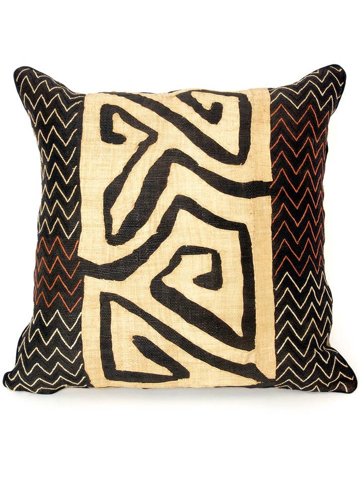 24" Congo Raffia Decorative Pillow Cover for wholesale by Swahili | AFRICAN MODERN