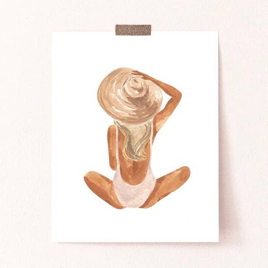 Strand meisje (blond) kunst afdrukken voor wholesale door Sabina Fenn