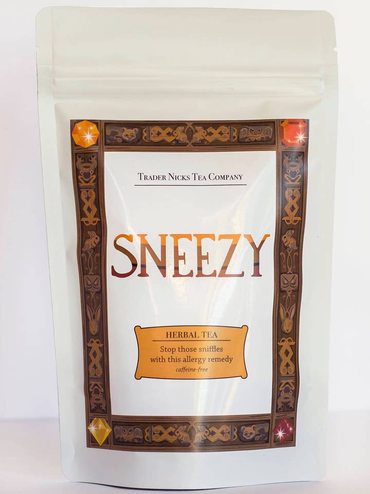 Sneezy Wellness Herbal Tea for wholesale by Trader Nicks Tea Company