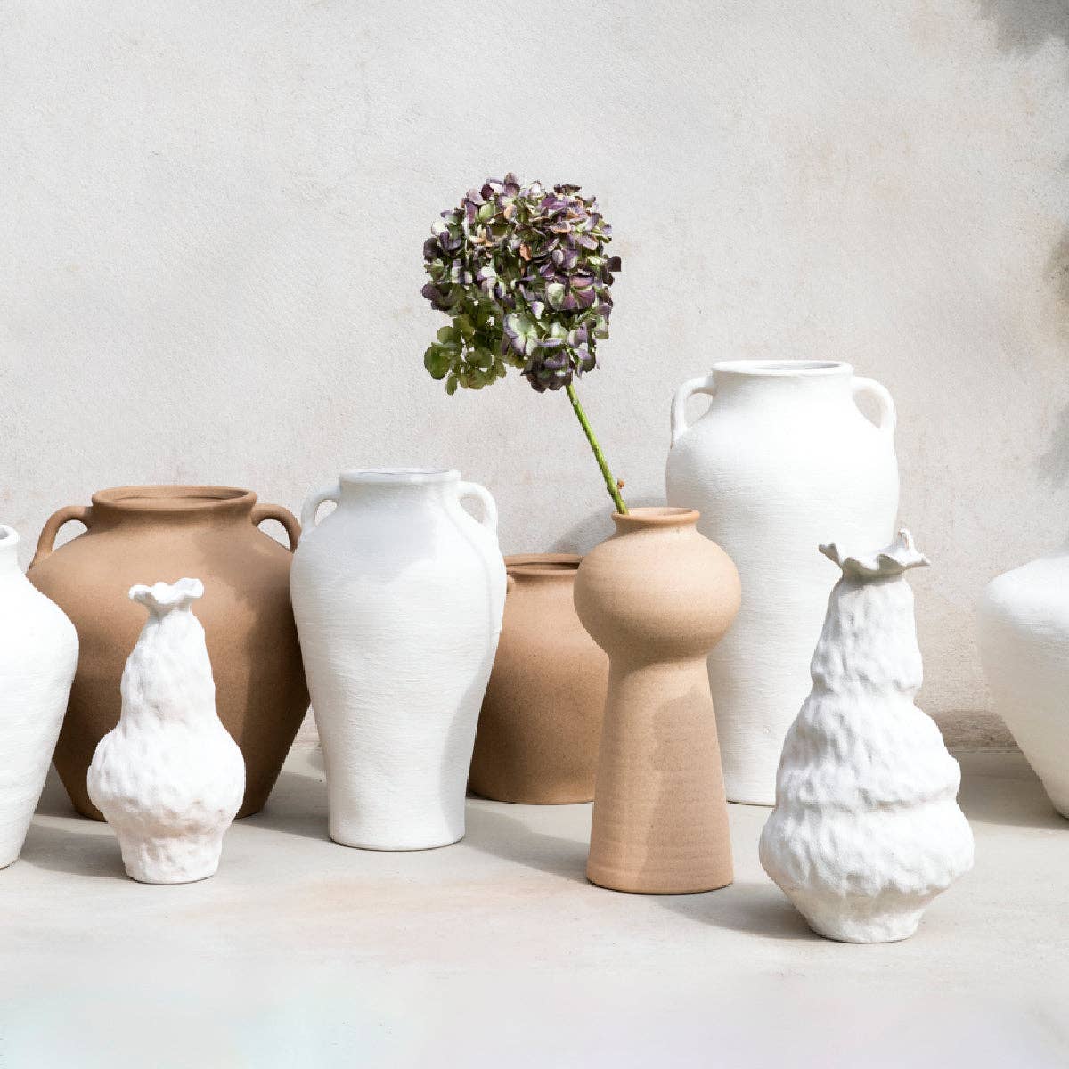 Andrea House - Wholesale Vaas - Witte Santorini keramische decoratieve vaas2