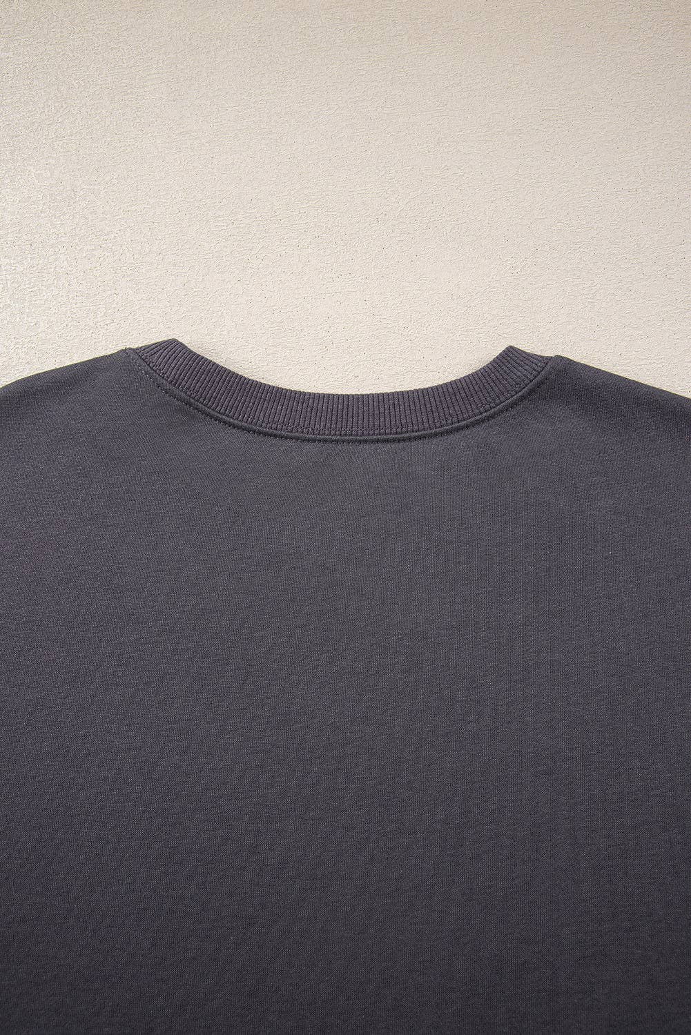 Dark Grey Varsity Striped Detail Drop Shoulder Oversized Sweatshirt for wholesale on Faire7