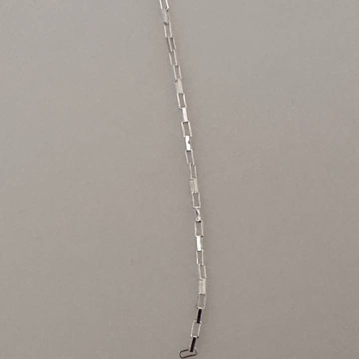 Purity Beads - Wholesale Craft Supplies - Sterling Silver "Long Box" Chain – White Finish | Size: 1mm x 15mm | 1 Foot3