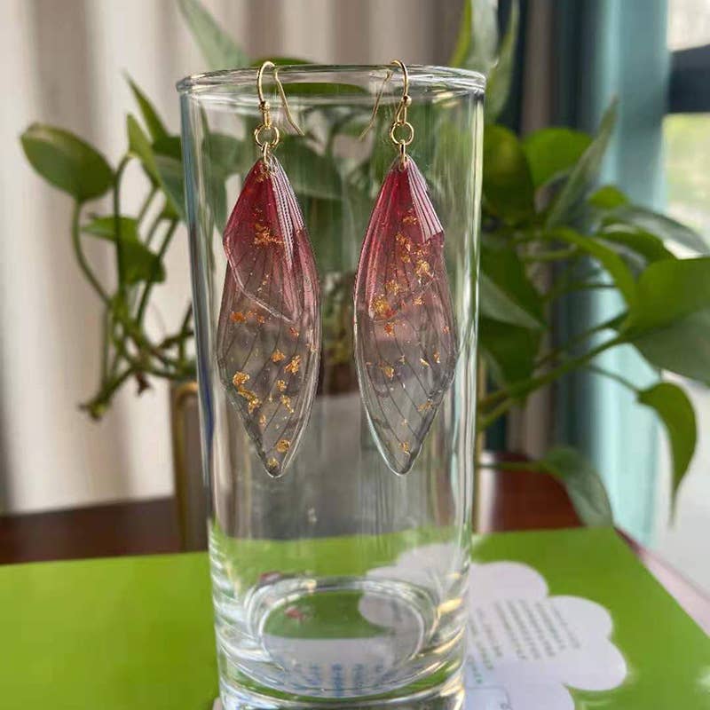 Mio Queena – wholesale Dangle earrings – Gradient Cicada Wings Butterfly Wings Earrings23