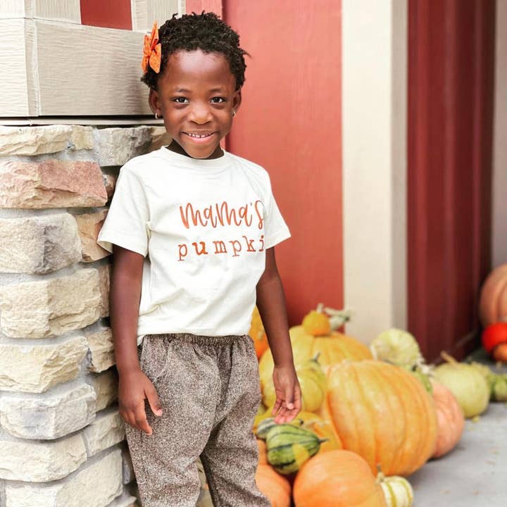 Mamaโs Pumpkin | 100% Cotton Baby Bodysuit or Tee for wholesale by Wildflowers + Cotton