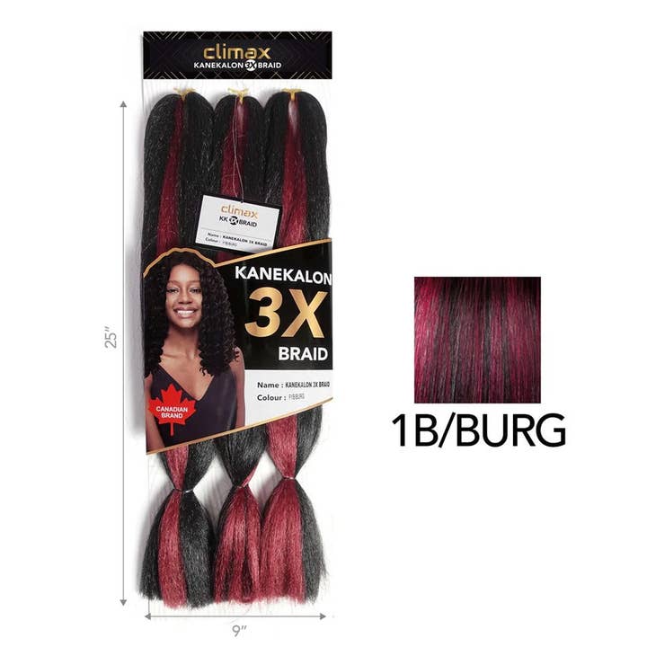 CLIMAX 3X Kanekalon Braid 1B/Burg
for wholesale by Jamke & Co Inc