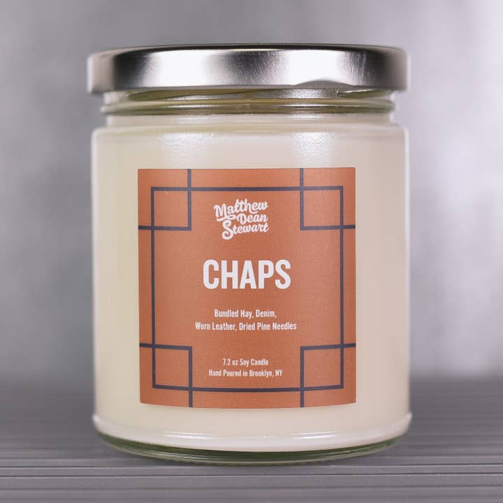 CHAPS - 7.2 oz LGBT+ Soy Wax Jar Candle for wholesale by Matthew Dean Stewart