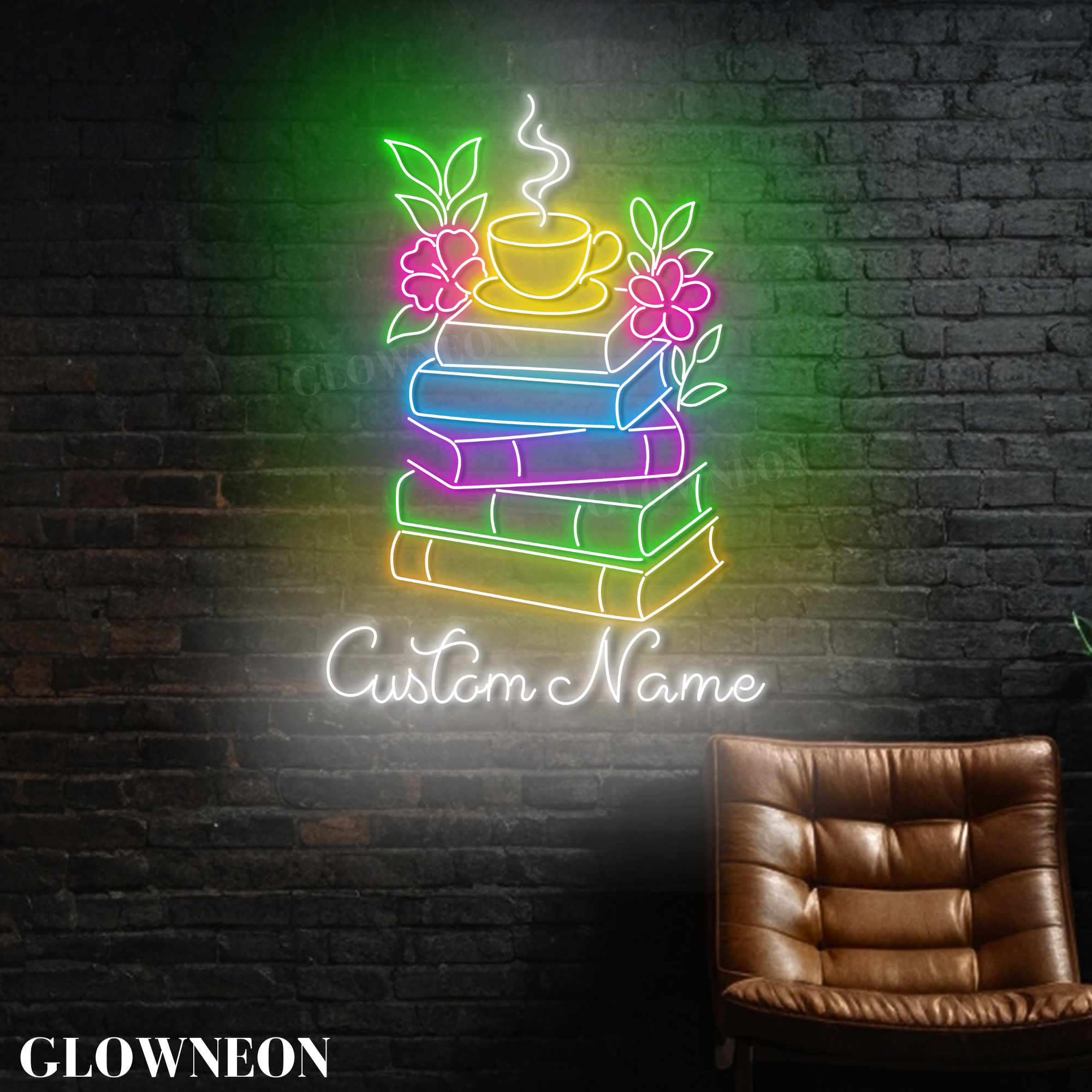 Glow Neon - Wholesale Neon Sign - Book Coffee Neon Sign, Wall LED Light for Tea Room Decor1