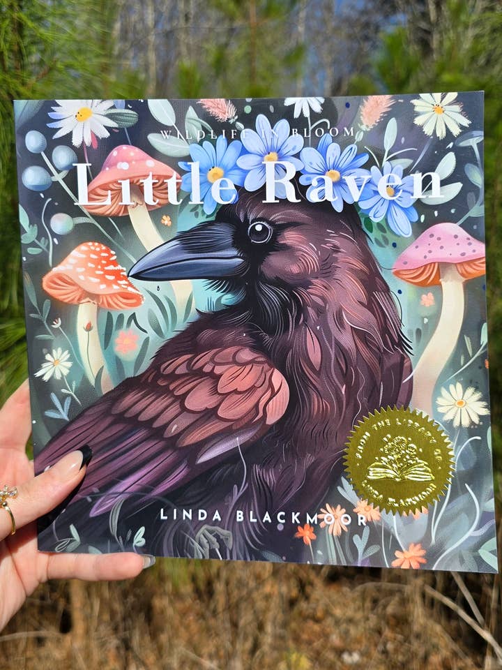 Wildlife in Bloom: Little Raven for wholesale by Author Linda Blackmoor