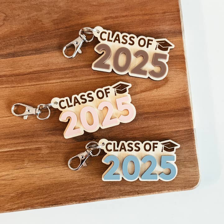 Knotty Design Co. - Wholesale Keychain - Unisex - Class of 2025 Wood And Acrylic Keychain1