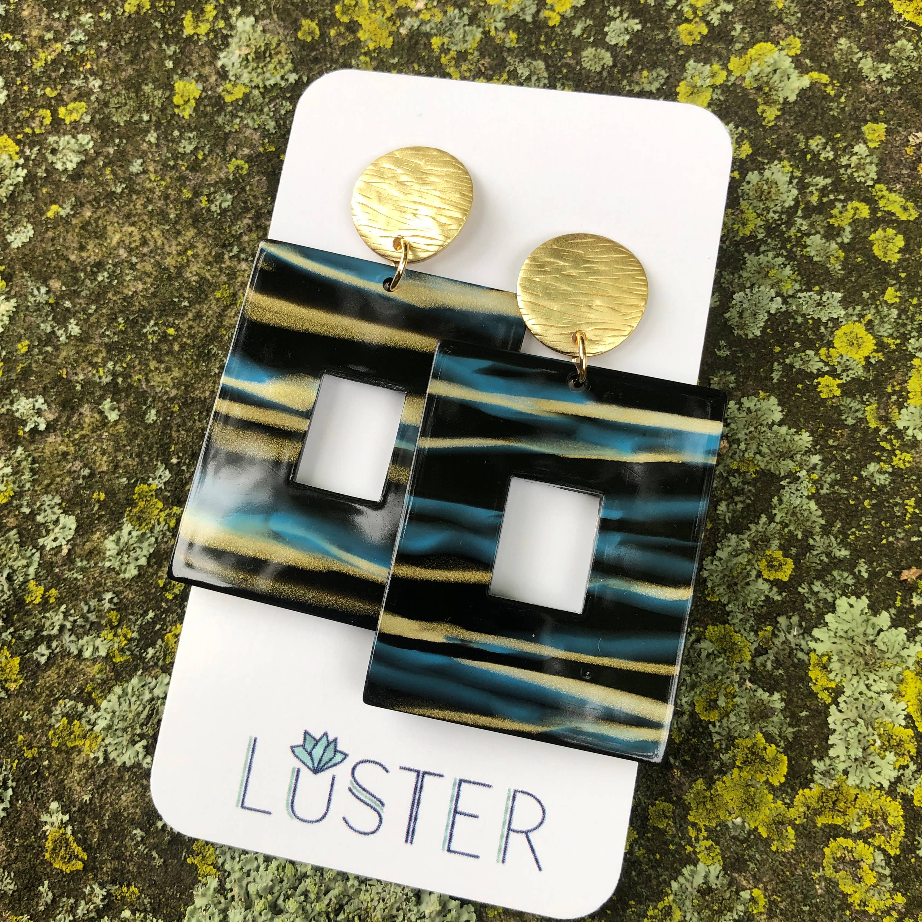 LUSTER - Wholesale Dangle Earrings - Acrylic Rectangle Drop Statement Earrings1