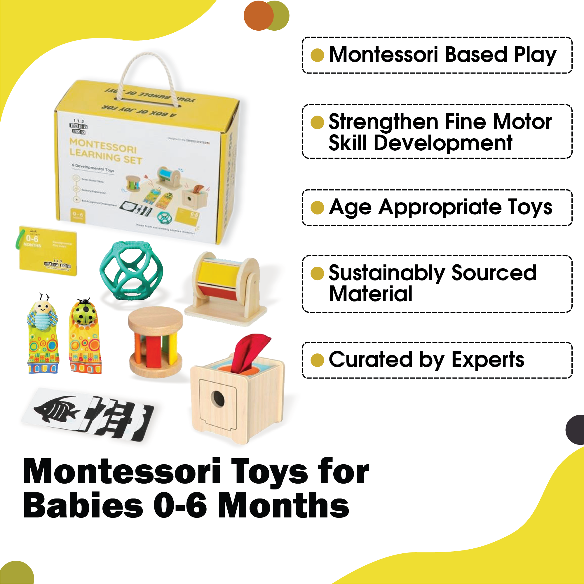 123 Baby Box - Wholesale Wood Toy - Kids - 0-6 Months Montessori Educational Box3