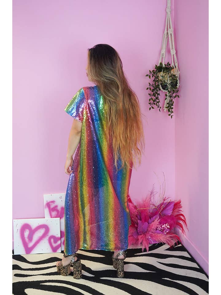 Isolated Heroes – wholesale Dress – Women's – Neon Pastel Rainbow Split Dress