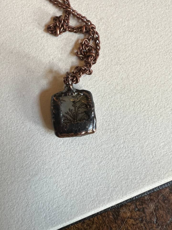 Colar de Ágata Dendrita Delicada por atacado de Bare Bones Jewelry London