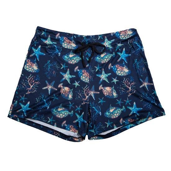 Amanda Blu - Wholesale Sleepwear Bottom - Women's - Oceanic Pajama Shorts | Blue Coastal Beach PJs For Women