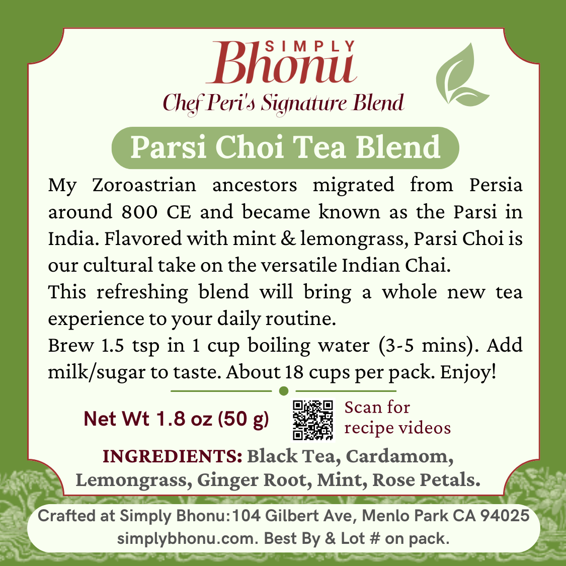 Simply Bhonu - Wholesale Loose Tea - Parsi Choi Loose-leaf Tea Blend 1