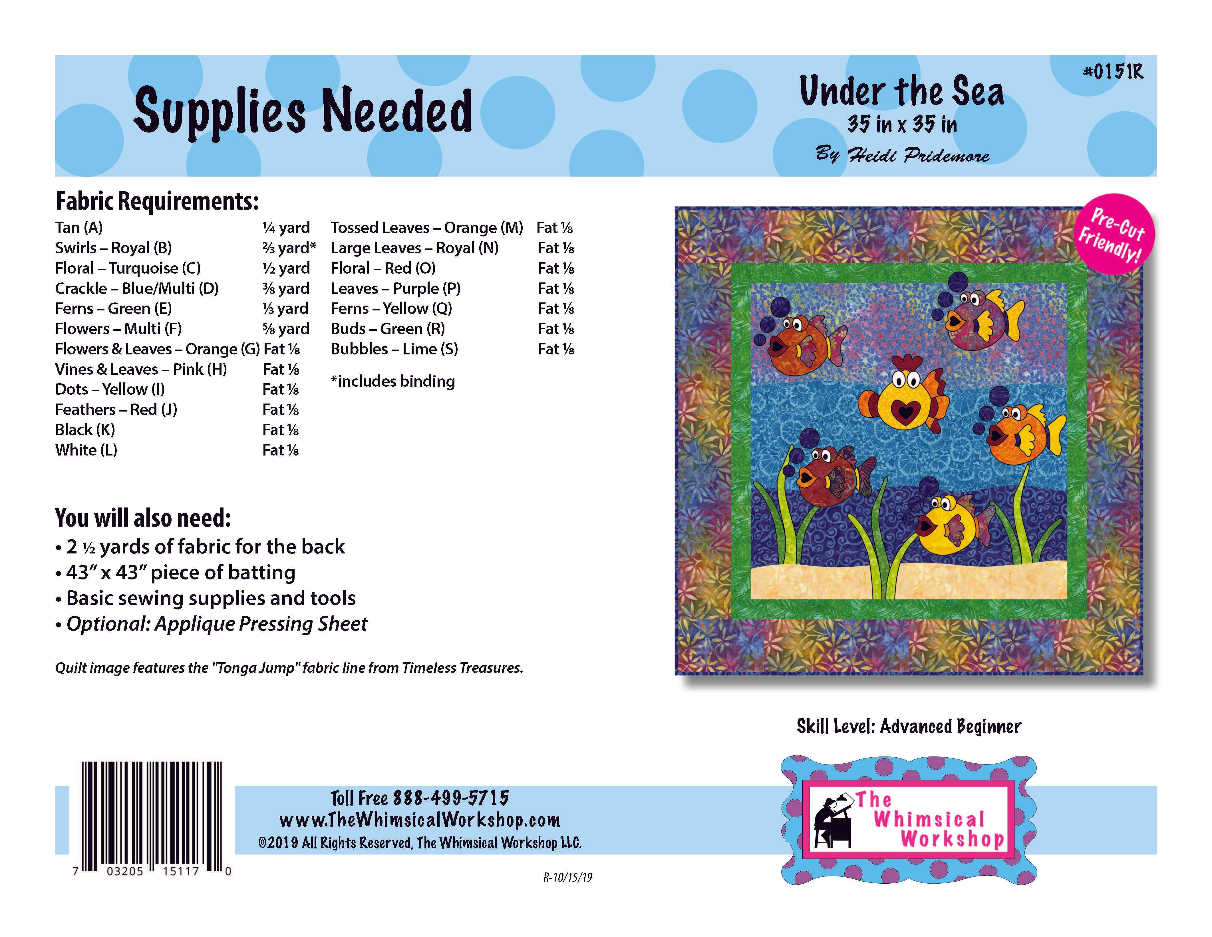 The Whimsical Workshop - Wholesale Craft Sewing Kit - Under the Sea Quilt Pattern2