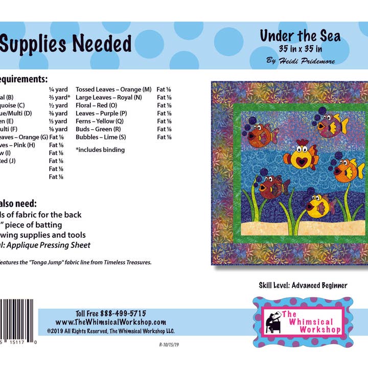 The Whimsical Workshop - Wholesale Craft Sewing Kit - Under the Sea Quilt Pattern2