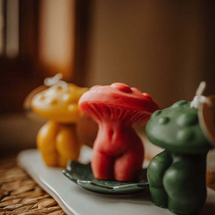 The Holton Homestead - Wholesale Novelty Candle - Mushroom Woman Beeswax Candle9