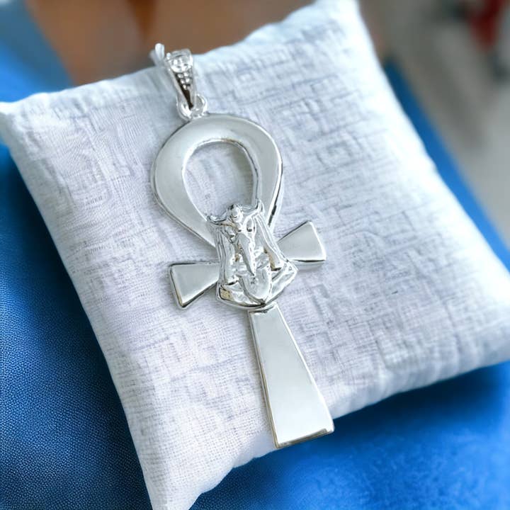 ALADDIN'S LAMP JEWELRY - Wholesale Pendant/Charm Necklace - Silver Ankh Key of Life Thoth Pendant Necklace