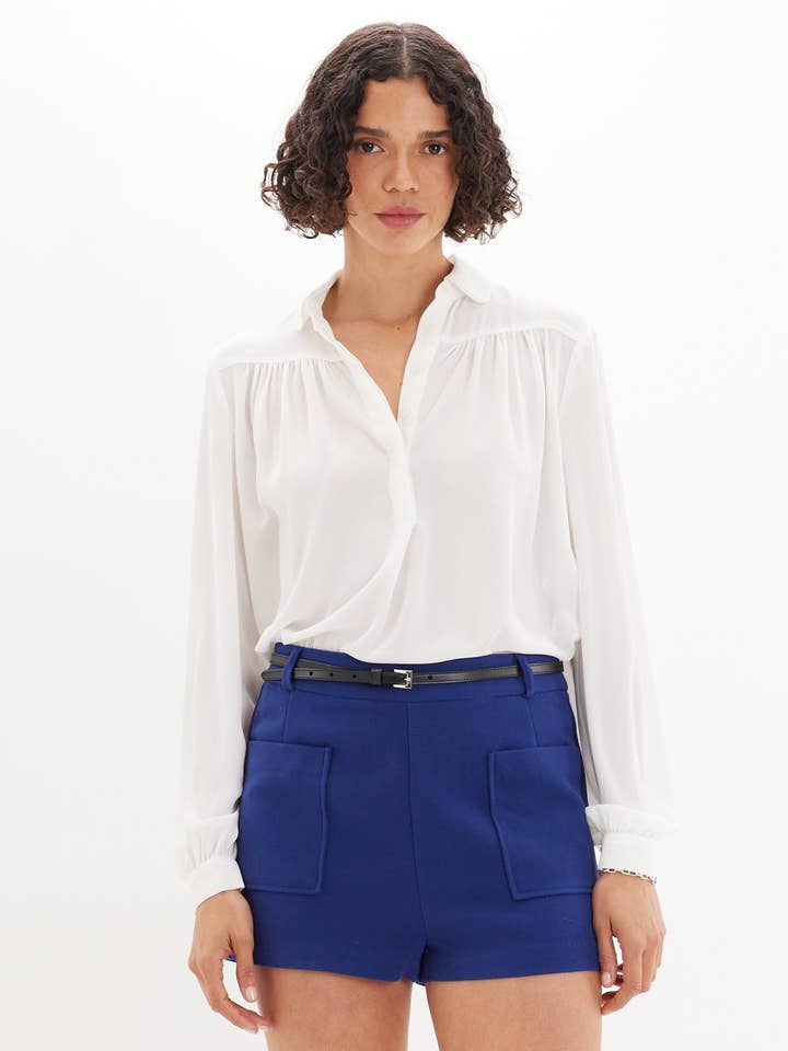 Deborah Long Sleeve Shirt - White for wholesale by Amelius