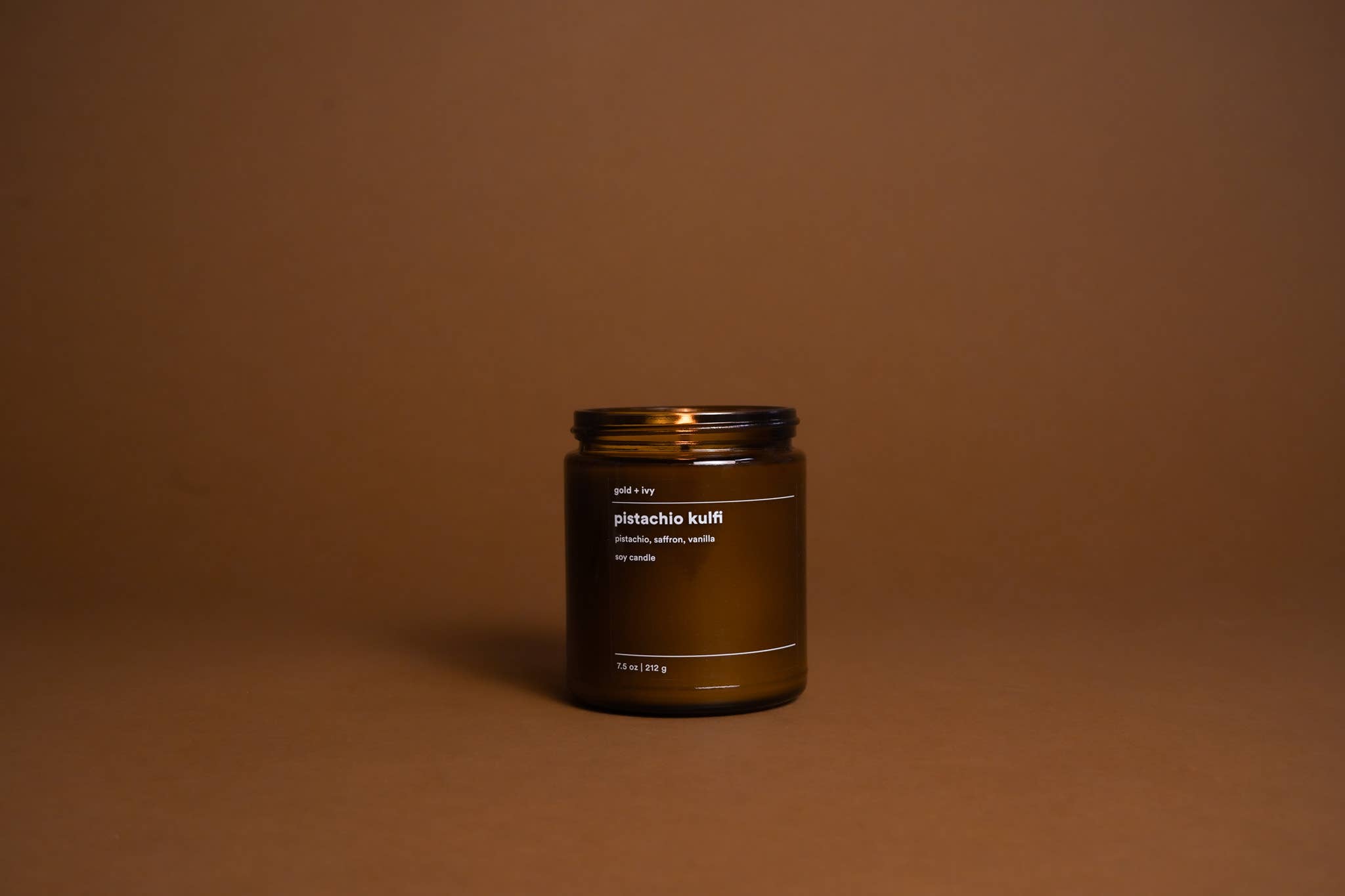 gold + ivy - Wholesale Jar/Filled Candle - pistachio kulfi soy candle - pistachio, saffron, vanilla6