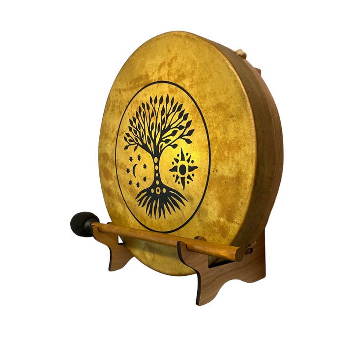 inRhythm – wholesale Skulptur – Tree of Life Shaman-trumma+skärmstativ och bärväska alternativ