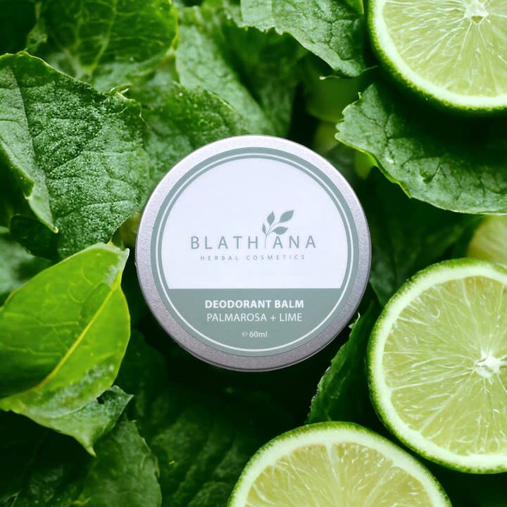 BLATHANA HERBAL COSMETICS - Wholesale Deodorant - Unisex - PALMAROSA + LIME DEODORANT BALM