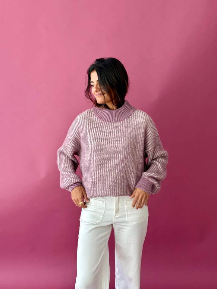 MindTraveler - Wholesale Knit Sweater - Women's - Emma Jersey Mauve and Beige5