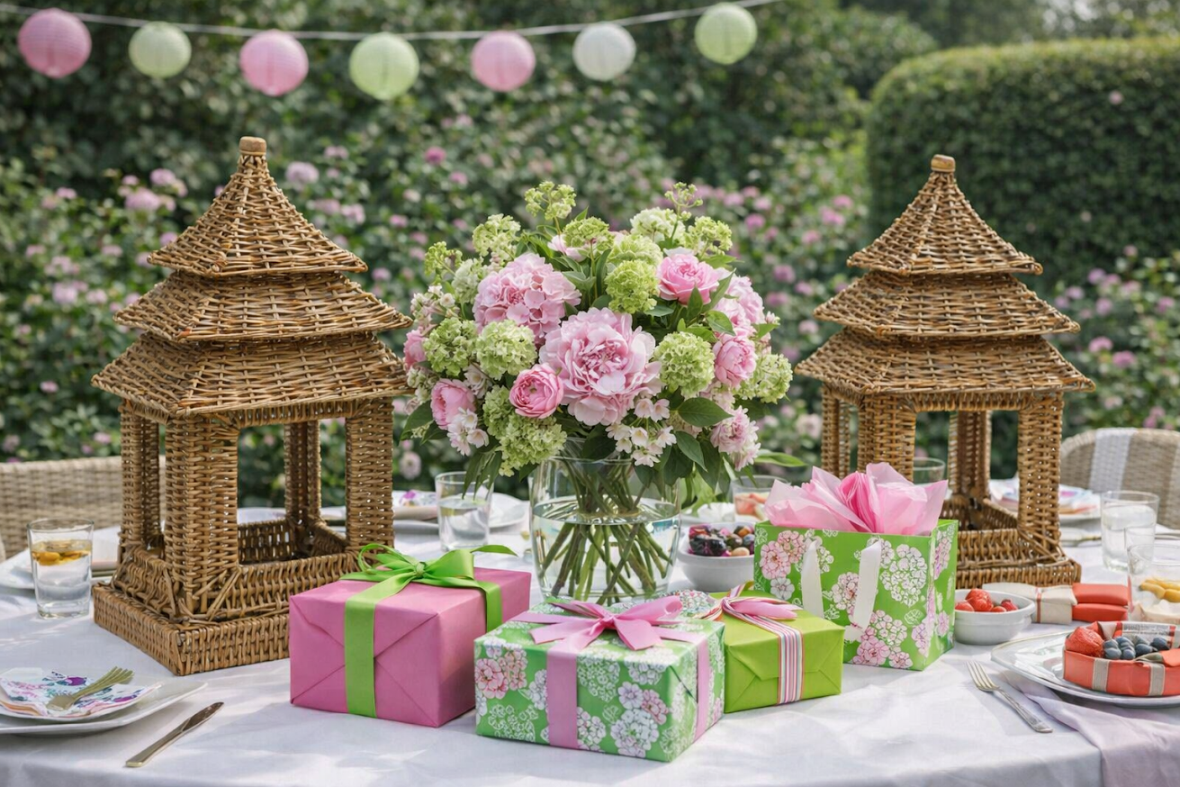 The Enchanted Home - Wholesale Decorative Tabletop Object - Square Wicker Pagoda (4 Sizes)3