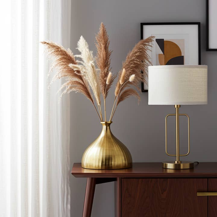 Metal Sculptural Bulbous Decorative Vase - Gold, 7 in. for wholesale by Sagebrook Home