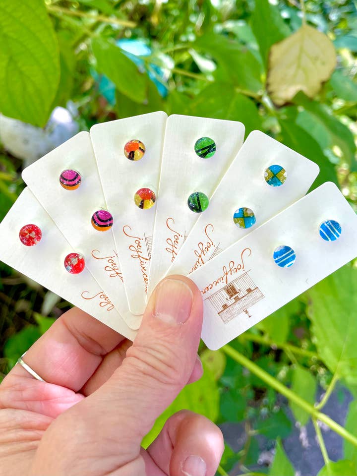 Studs - tiny brights vintage pattern, botanicals, flowers for wholesale by joeyfivecents