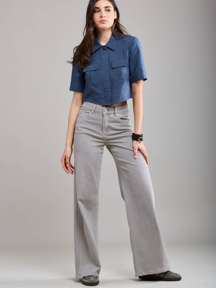 Toxik3 jeans ampi a vita alta lunghi per la vendita all'ingrosso da parte di Toxik3