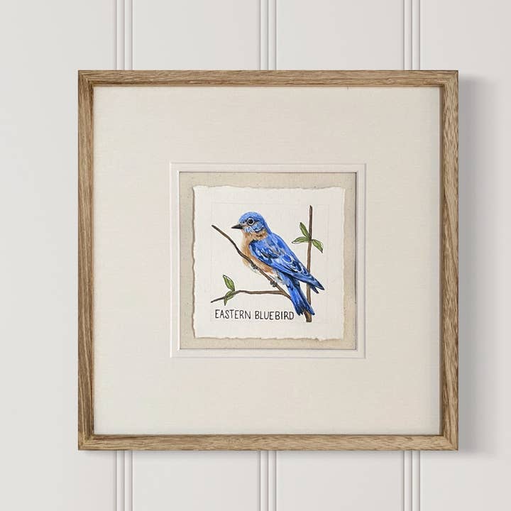 Vierkante gicléedruk van Eastern Bluebird voor wholesale door Meredith Raiford Art