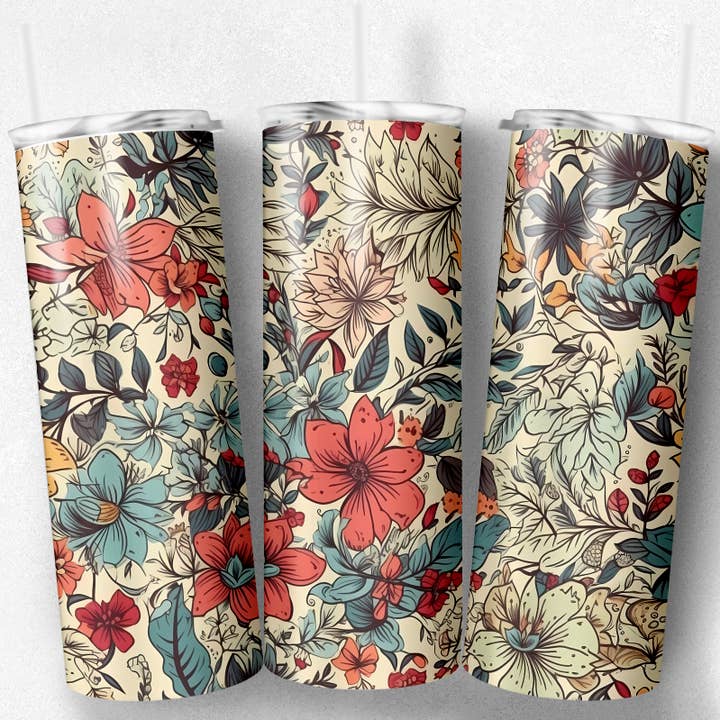 Floral Tumbler, Flower Tumbler, Hobo Tumbler for wholesale by So Peachy Designs