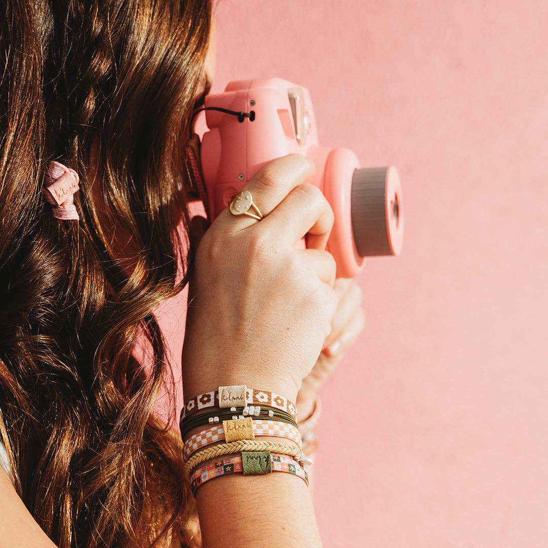 K'lani hair tie bracelets - Wholesale Hair tie - "Groove" - Retro Flower Hair + Wrist Band2